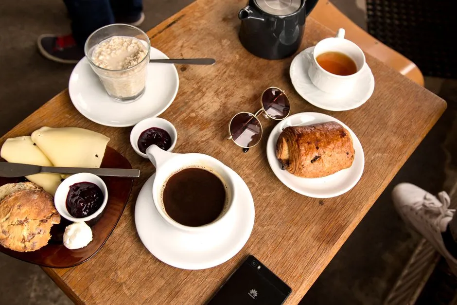 Brunch table with coffee